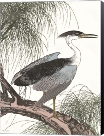 Framed Perched Heron Print