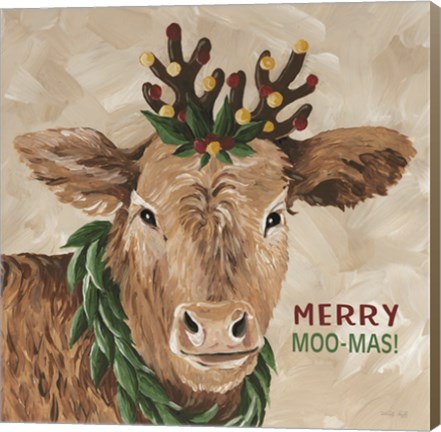 Framed Merry Moo-mas Print