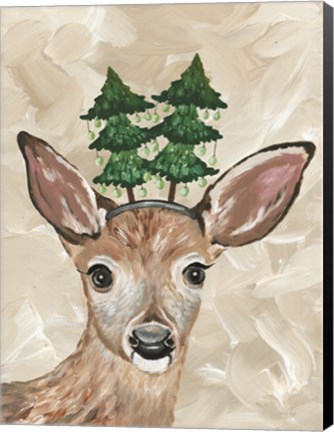 Framed Christmas Deer Print