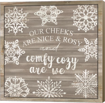 Framed Comfy Cozy Snowflakes Print