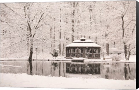 Framed Winter Gazebo Print