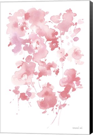 Framed Cascading Petals II Pink Print