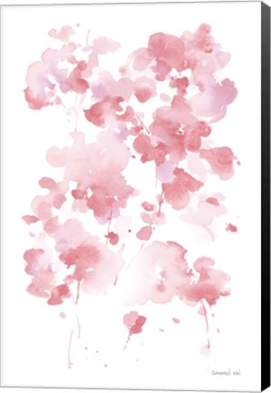 Framed Cascading Petals I Pink Print