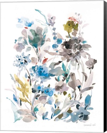 Framed Breezy Florals II Colorful Print