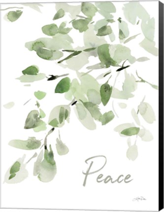 Framed Cascading Branches I Peace Print