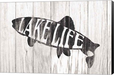 Framed Lake Life Sign Print