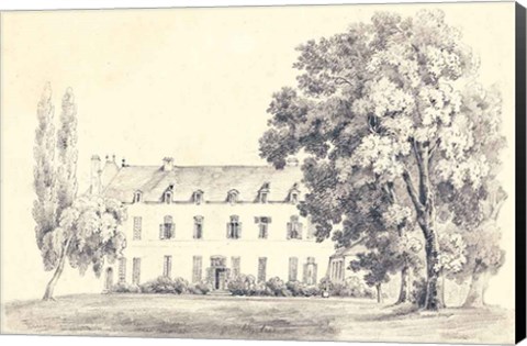 Framed Country House Sketch Print