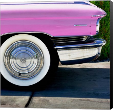 Framed Pink Cadillac Tire Print