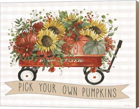 Framed Pick Your Own Pumpkins Wagon Print