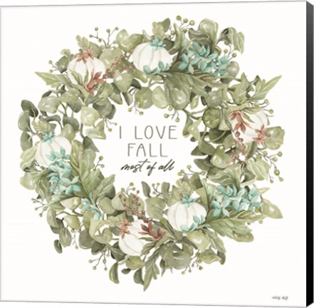 Framed I Love Fall Wreath Print