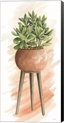 Framed Plant Stand Pot of Flowers I Print