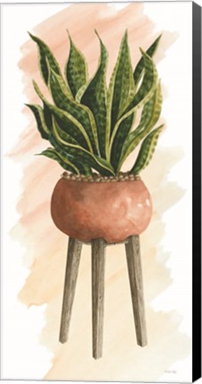 Framed Plant Stand Pot of Flowers II Print