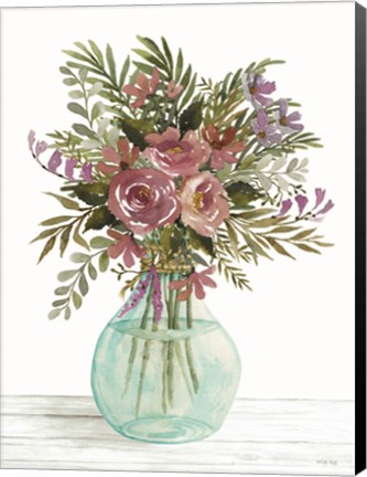 Framed Purple Blush Bouquet I Print