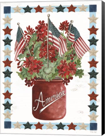 Framed Patriotic Flowers Print