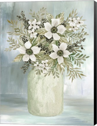 Framed White Blooms I Print