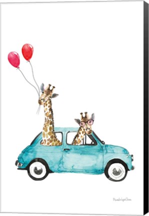 Framed Giraffe Joy Ride III Print