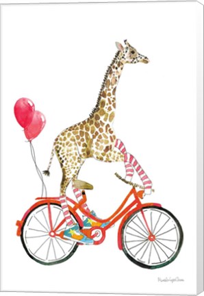 Framed Giraffe Joy Ride I Print