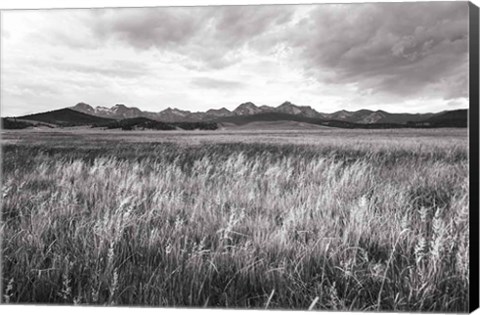 Framed Sawtooth Mountains Idaho II BW Print