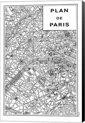 Framed Inverted Paris Map Print