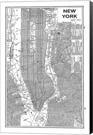 Framed Inverted New York Map Print