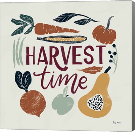 Framed Harvest Lettering I Print