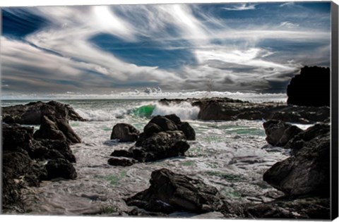 Framed Tide and Rock Print