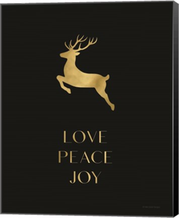 Framed Love, Peace, Joy Reindeer Print