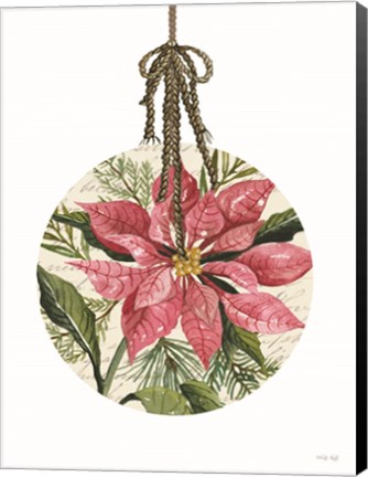 Framed Poinsettia Ornament Print