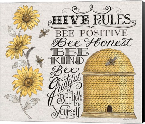 Framed Hive Rules Print