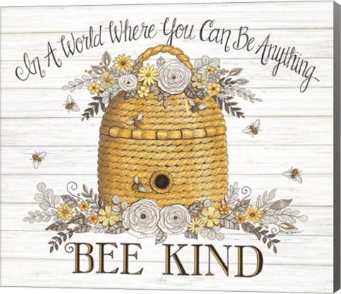 Framed Bee Kind Bee Hive Print