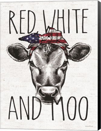 Framed Red, White and Moo Print