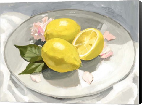 Framed Lemons on a Plate I Print