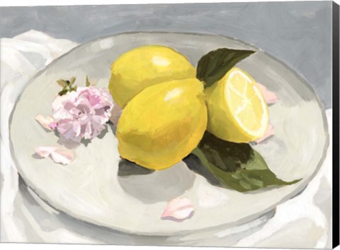 Framed Lemons on a Plate II Print