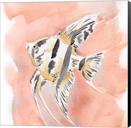 Framed Blush and Ochre Angel Fish II Print