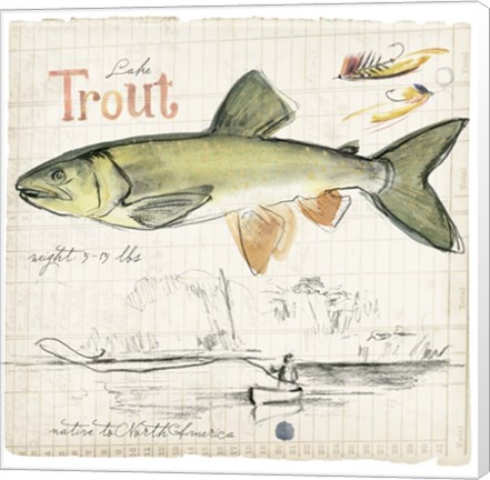 Framed Trout Journal III Print