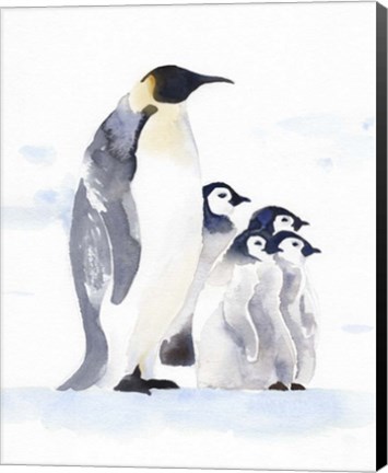 Framed Emperor Penguins I Print