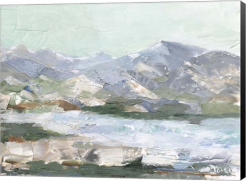 Framed Pastel Mountain View I Print