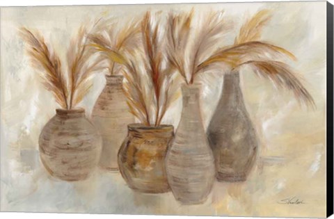 Framed Grasses and Baskets Print