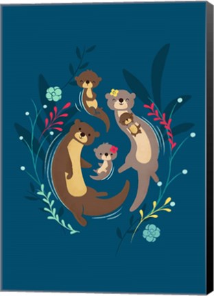 Framed Otter Family Print