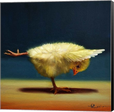 Framed Yoga Chick Balancing Beam Print