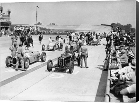 Framed Grid of the 1934 French Grand Prix Print