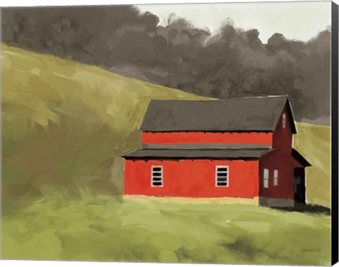 Framed Red Barn I Print