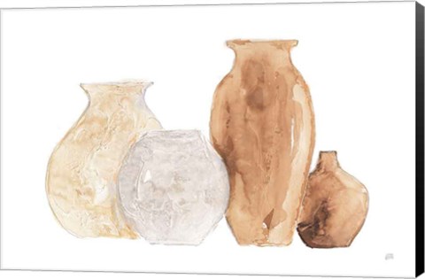 Framed Neutral Vases III Print