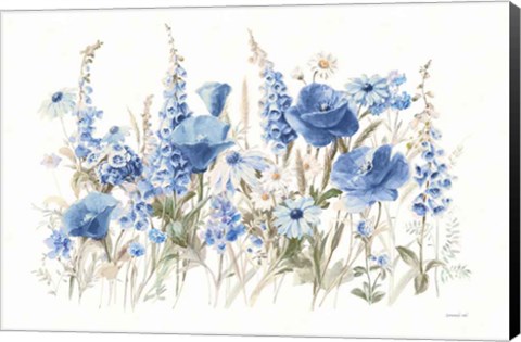 Framed Wildflowers in Bloom I Blue Print