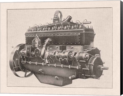 Framed French Engine II Print