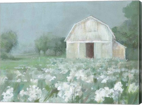 Framed White Barn Meadow Print