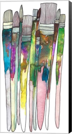 Framed Paint Brushes Print