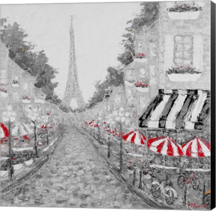 Framed Splash Of Red In Paris I Print