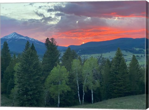 Framed Sunset View From The Cabin Print