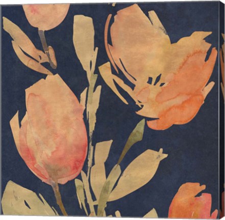 Framed Dark Orange Tulips I Print